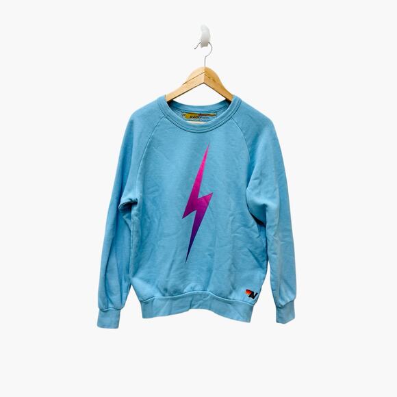 AVIATOR NATION Bolt Fade Sweatshirt Sky Blue Size Small - Picture 2 of 9